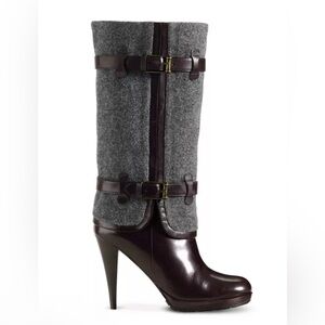 Cole Haan Nike Air Kennedy Buckle Boots gray wool fold over size 7